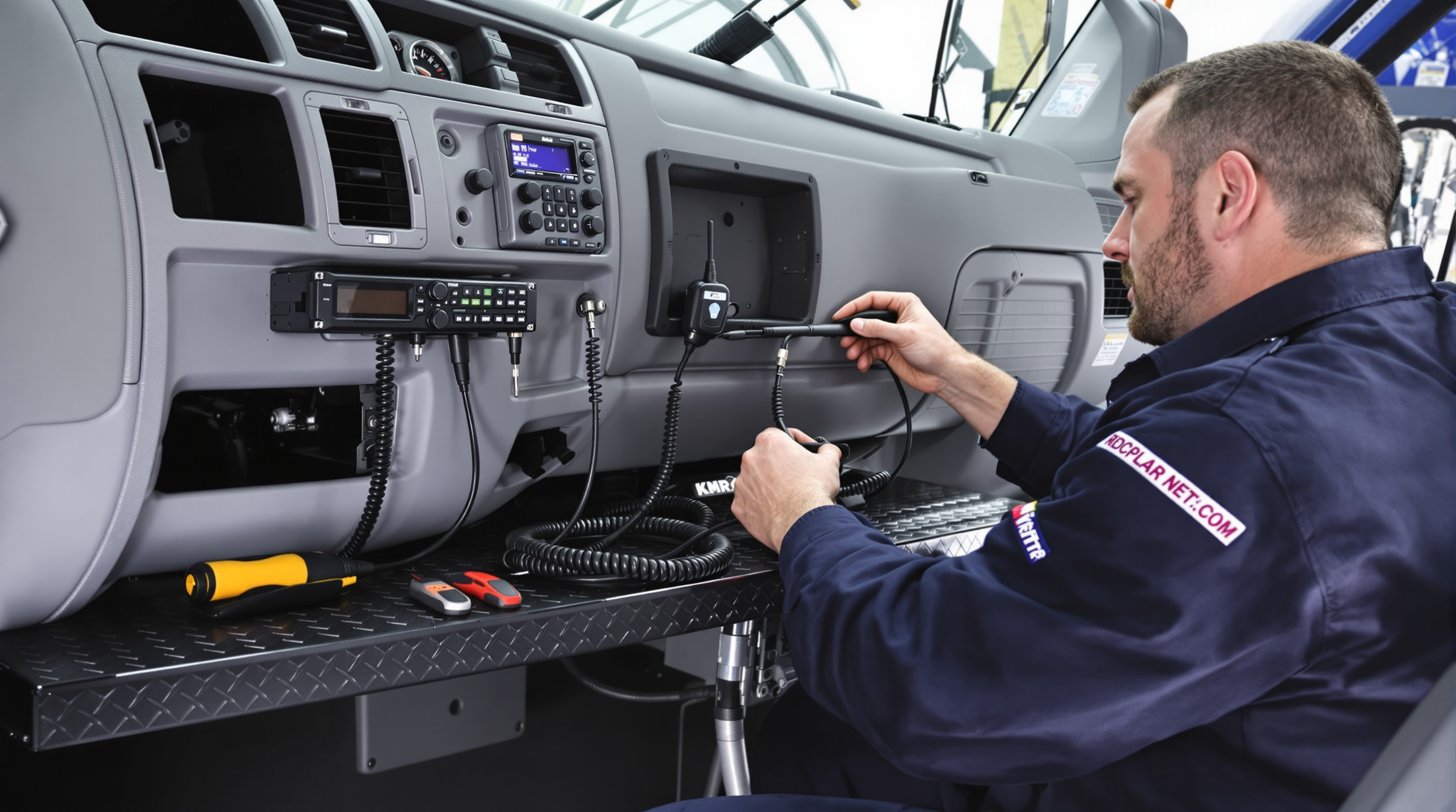 Professional radio installation in commercial vehicle
